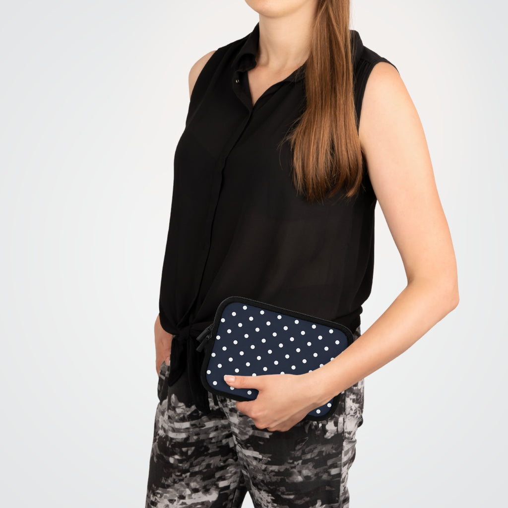 Navy Polka Dot Laptop Sleeve