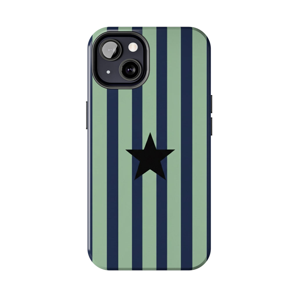 Stylish Tough Phone Cases, Durable Smartphone Covers, Trendy Tech Accessories, Unique Gifts for Teens, Striped Star Design