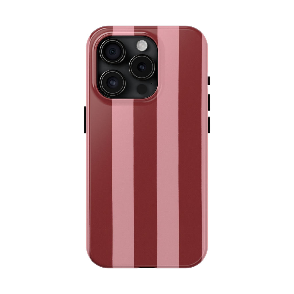 Striped Burgundy & Blush Phone Case
