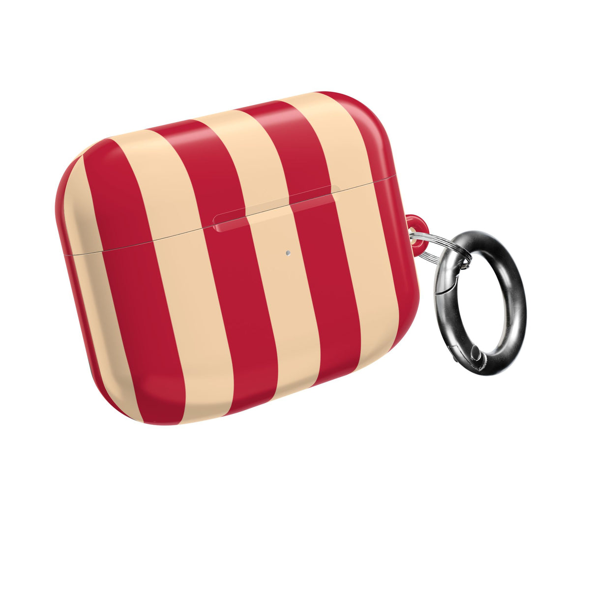 Red and Cream Stripe AirPod Case