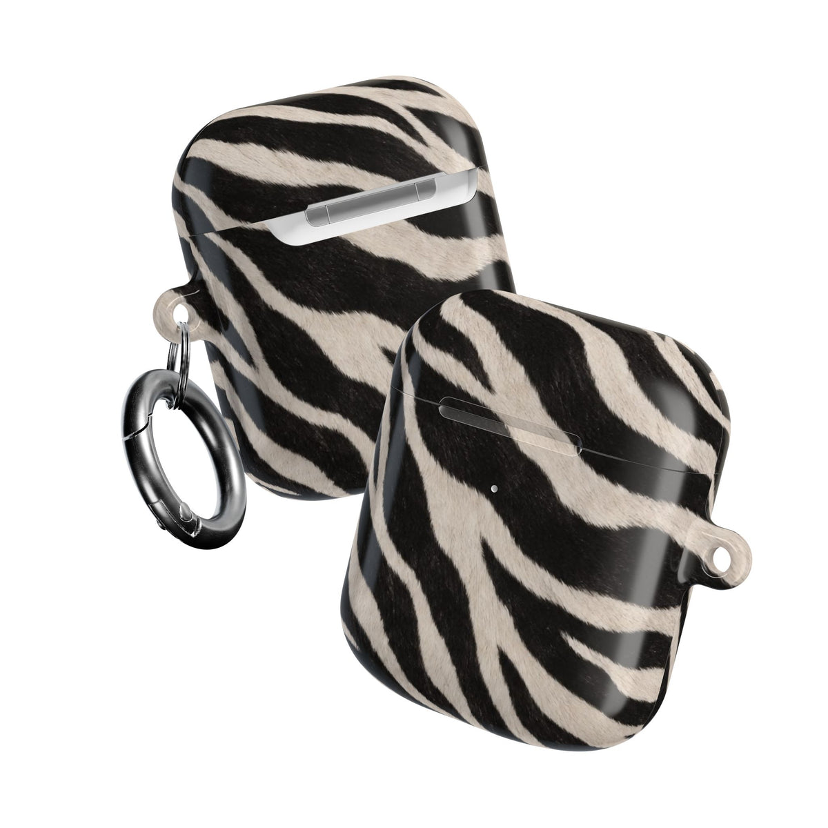 Zebra Print AirPod Case | Black White Stripes, Faux Fur Pattern