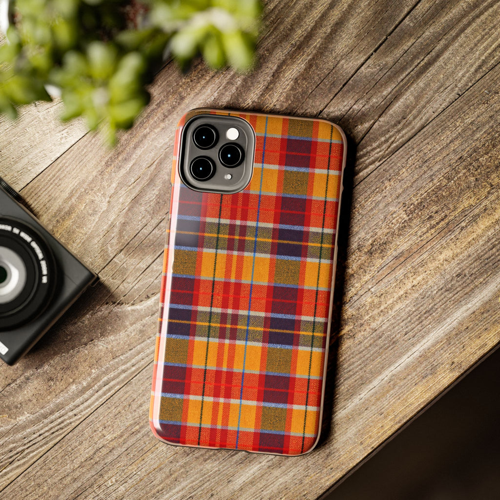 Autumn Plaid Tough Phone Case | Orange Red Yellow Plaid