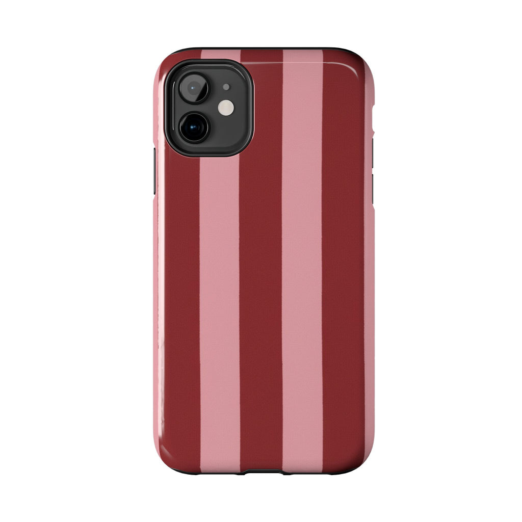 Striped Burgundy & Blush Phone Case