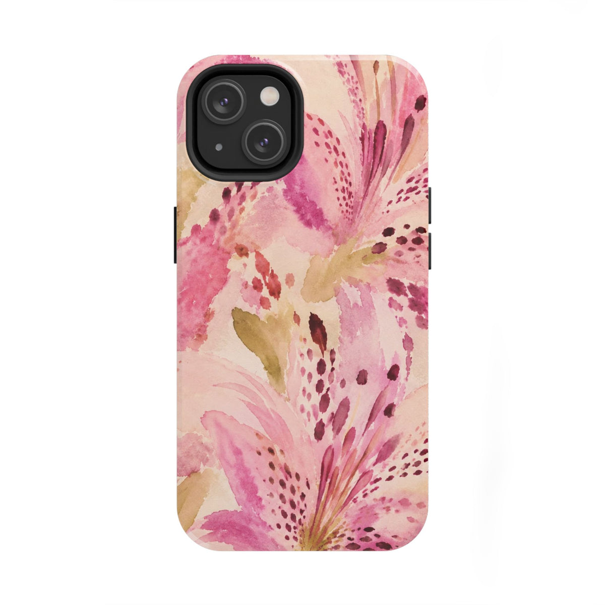 Pink Watercolor Lily Tough Phone Case | Floral Phone Case