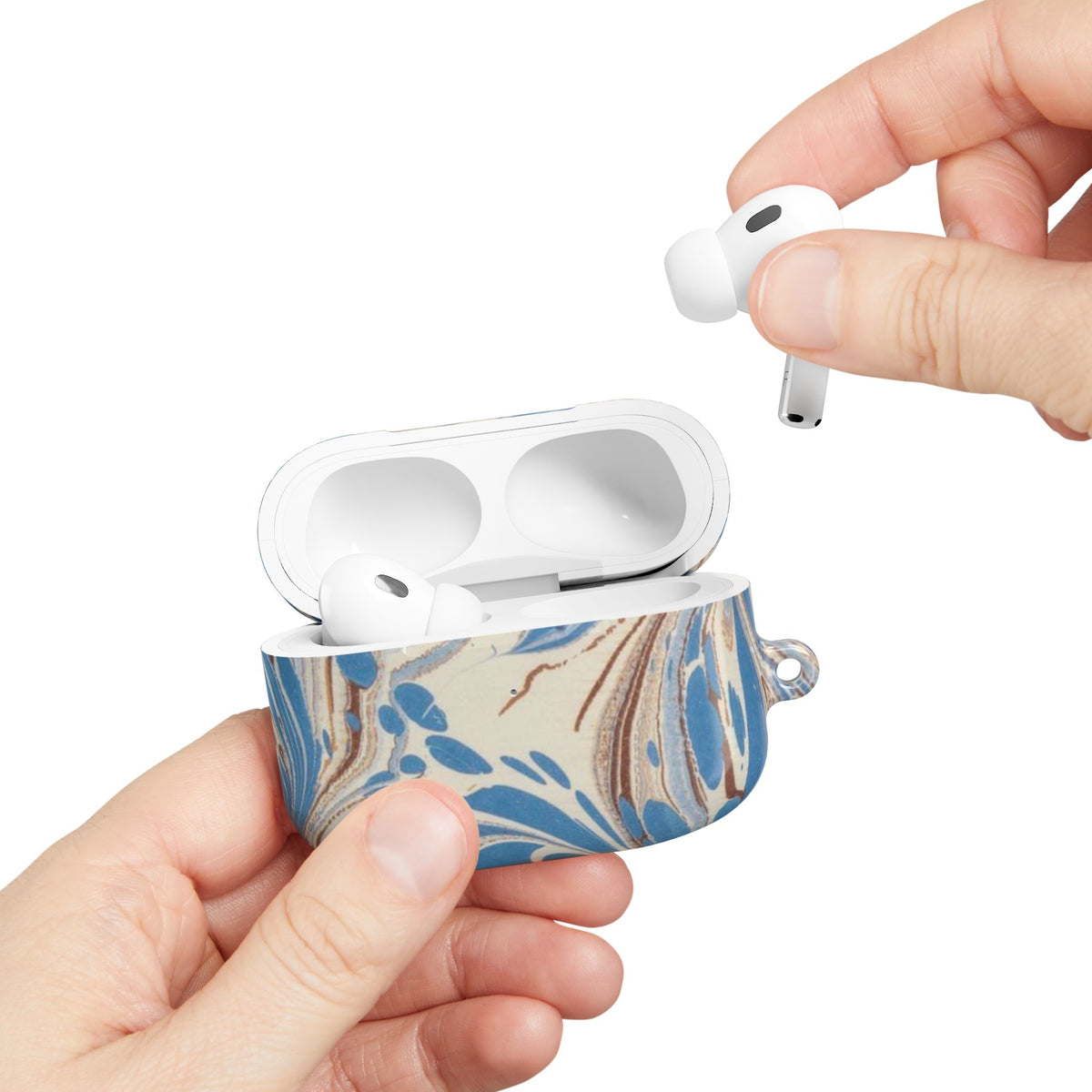 Blue Brown Marble AirPod Case