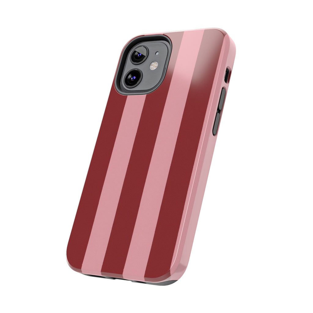 Striped Burgundy & Blush Phone Case