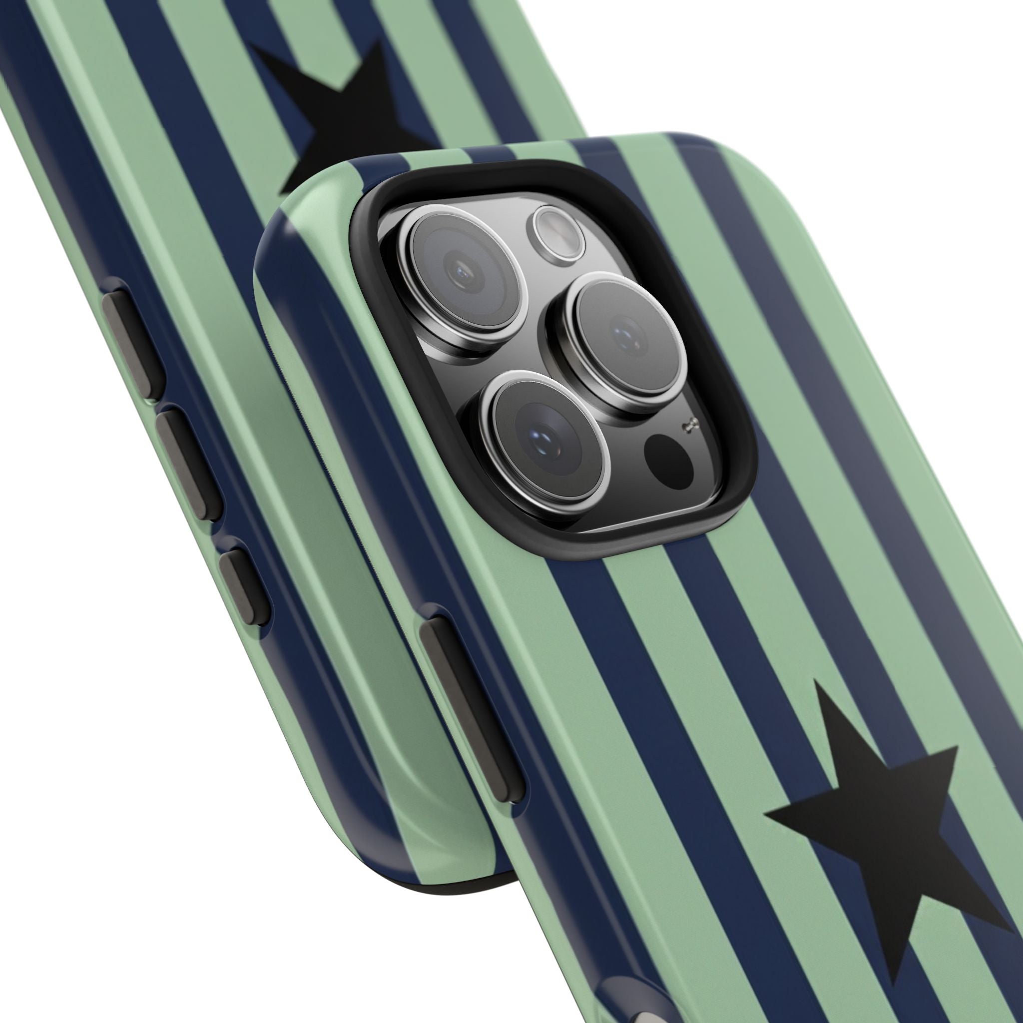 Stylish Tough Phone Cases, Durable Smartphone Covers, Trendy Tech Accessories, Unique Gifts for Teens, Striped Star Design