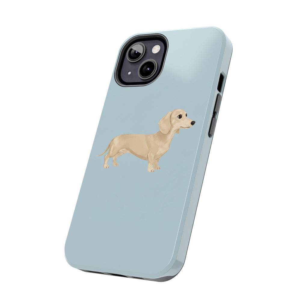 Tough Phone Cases, Dachshund Dog Blue Protective Cover, Strong Phone Shell, Rugged Device Case, Hard Smartphone Sleeve, Resilient Mobile