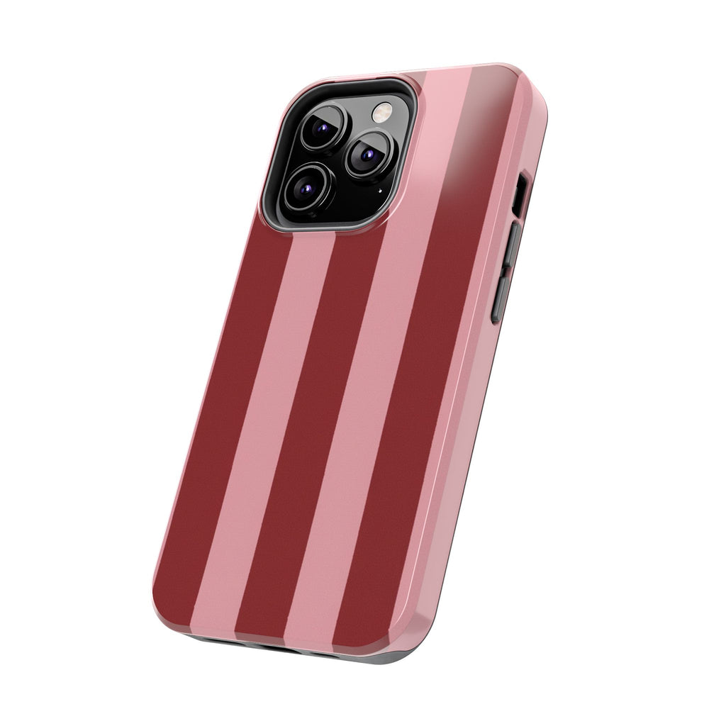 Striped Burgundy & Blush Phone Case