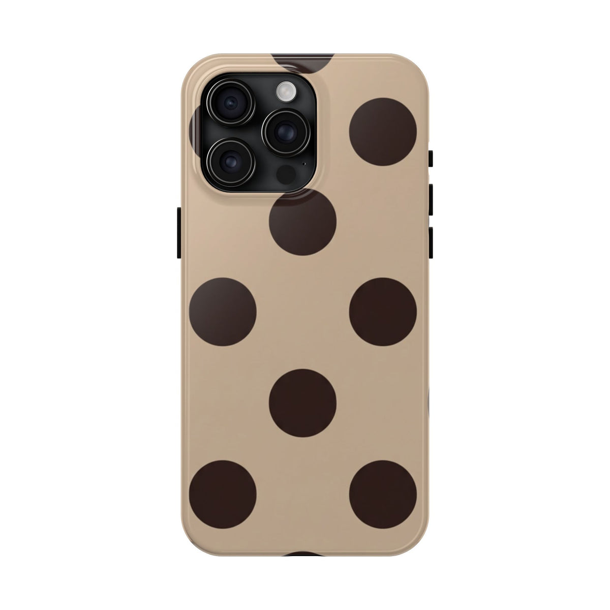 Chocolate Polka Dot Tough Phone Case — Beige Protective Phone Cover