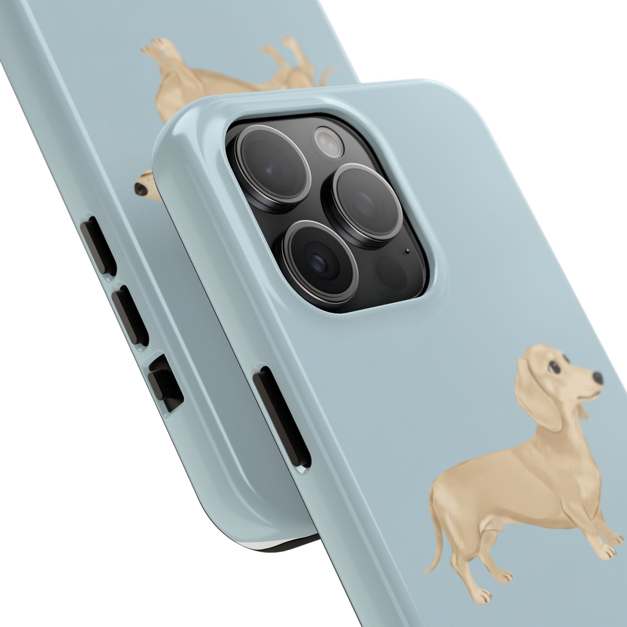 Tough Phone Cases, Dachshund Dog Blue Protective Cover, Strong Phone Shell, Rugged Device Case, Hard Smartphone Sleeve, Resilient Mobile