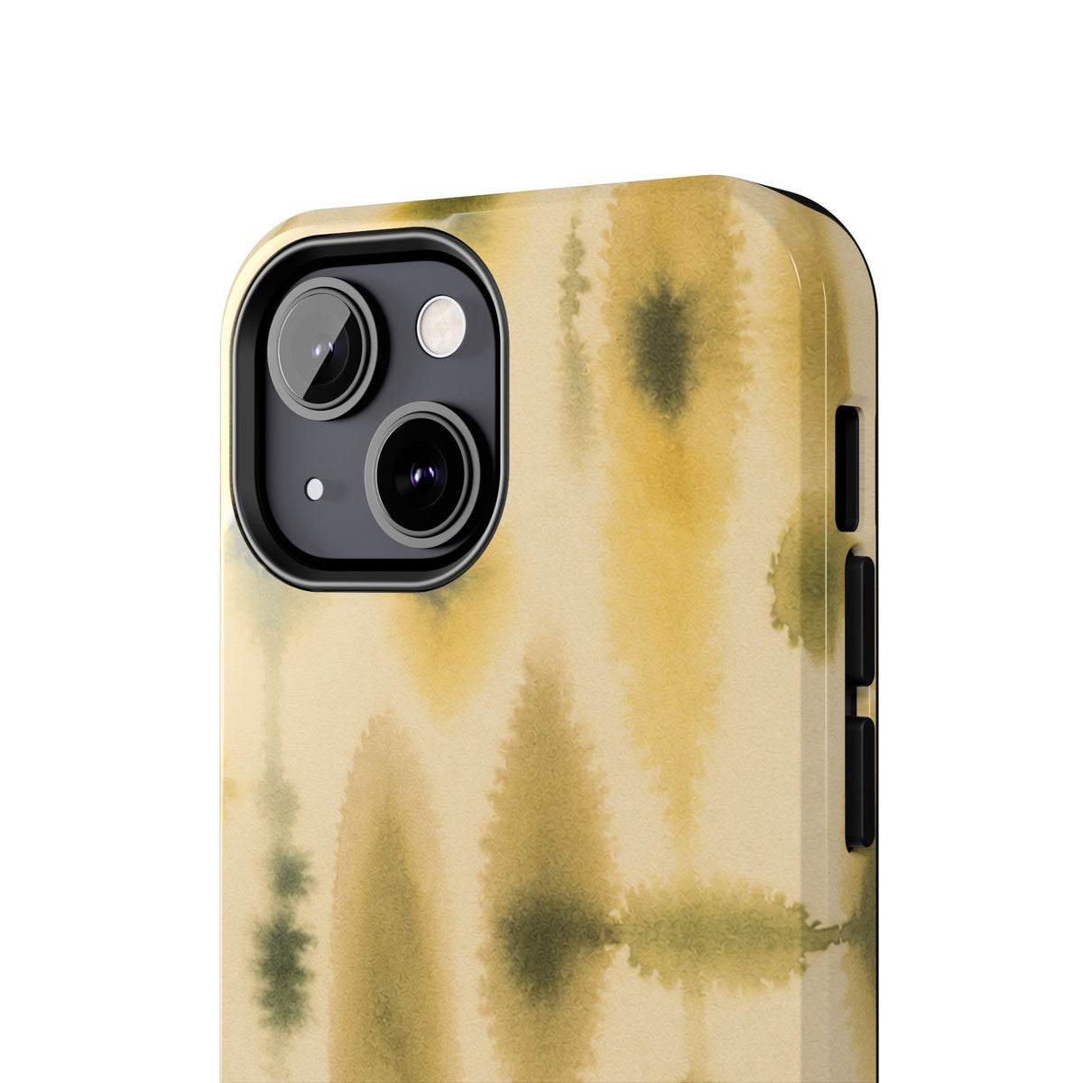 Watercolor Trees Phone Case | Abstract Forest Pattern, Olive & Mustard