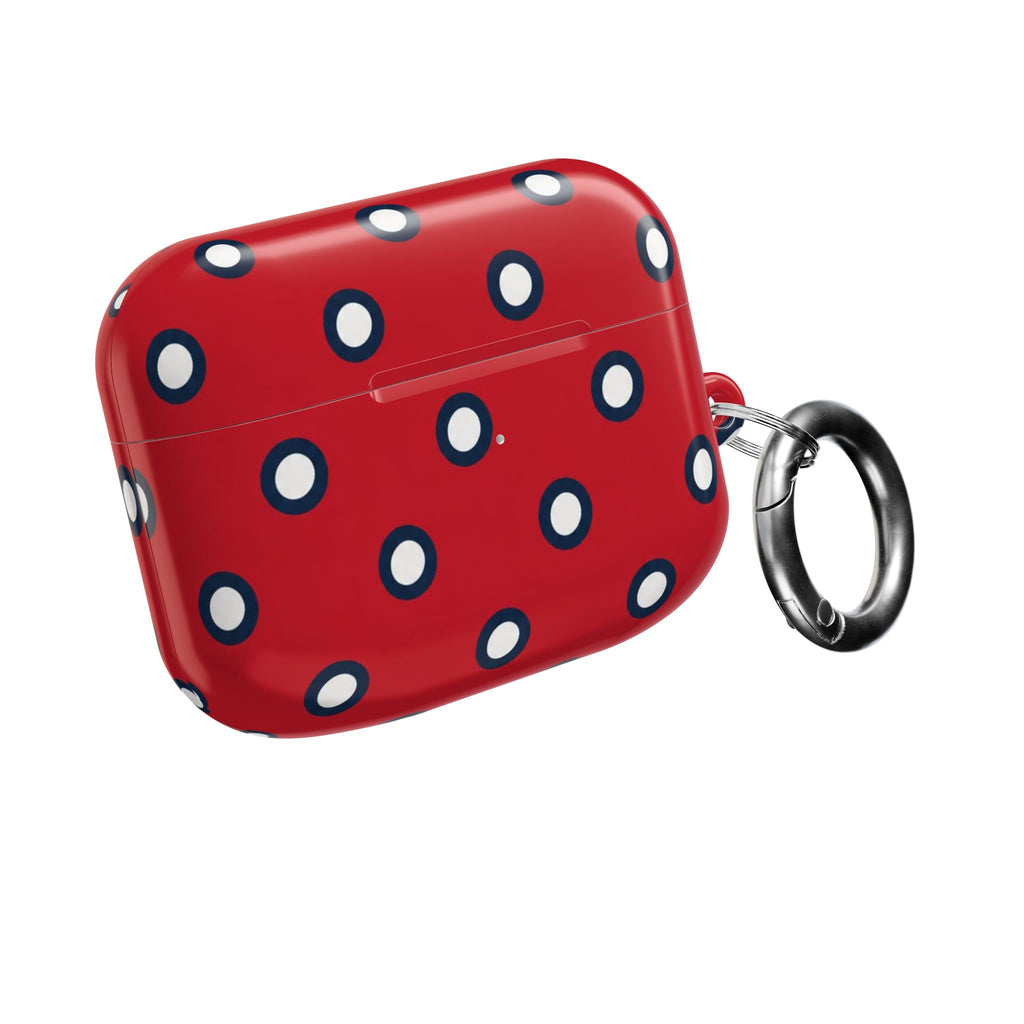 Navy Polka Dot Red AirPod Case