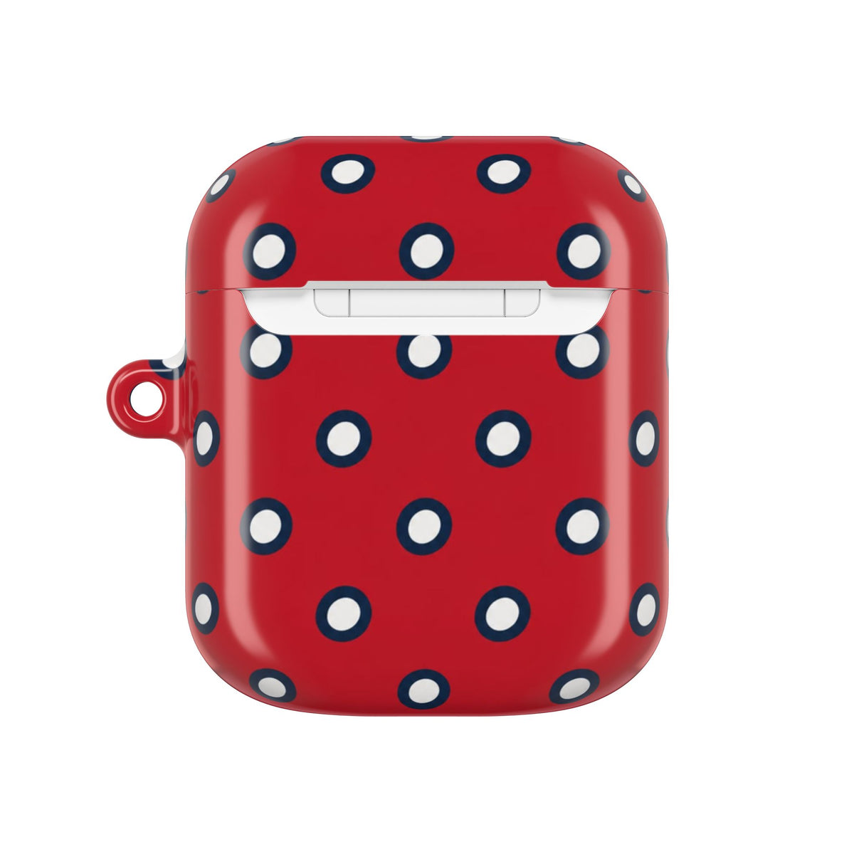 Navy Polka Dot Red AirPod Case