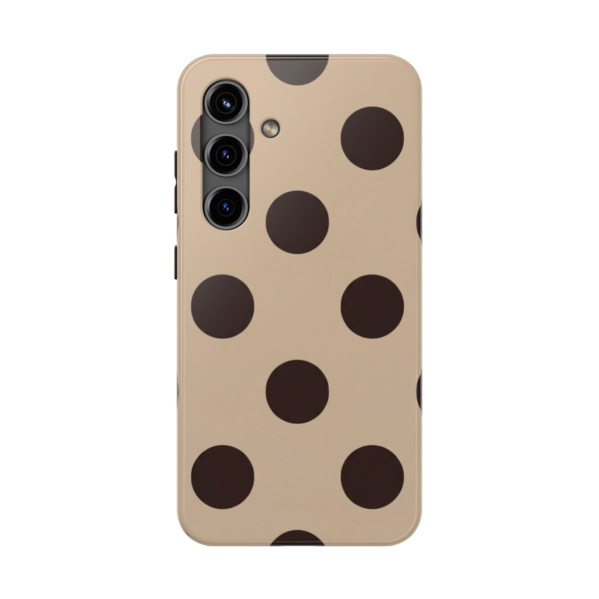 Chocolate Polka Dot Tough Phone Case — Beige Protective Phone Cover