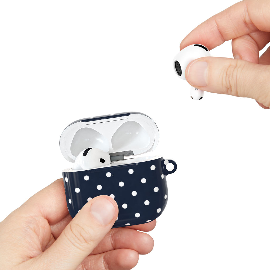Navy Polka Dot AirPod Case
