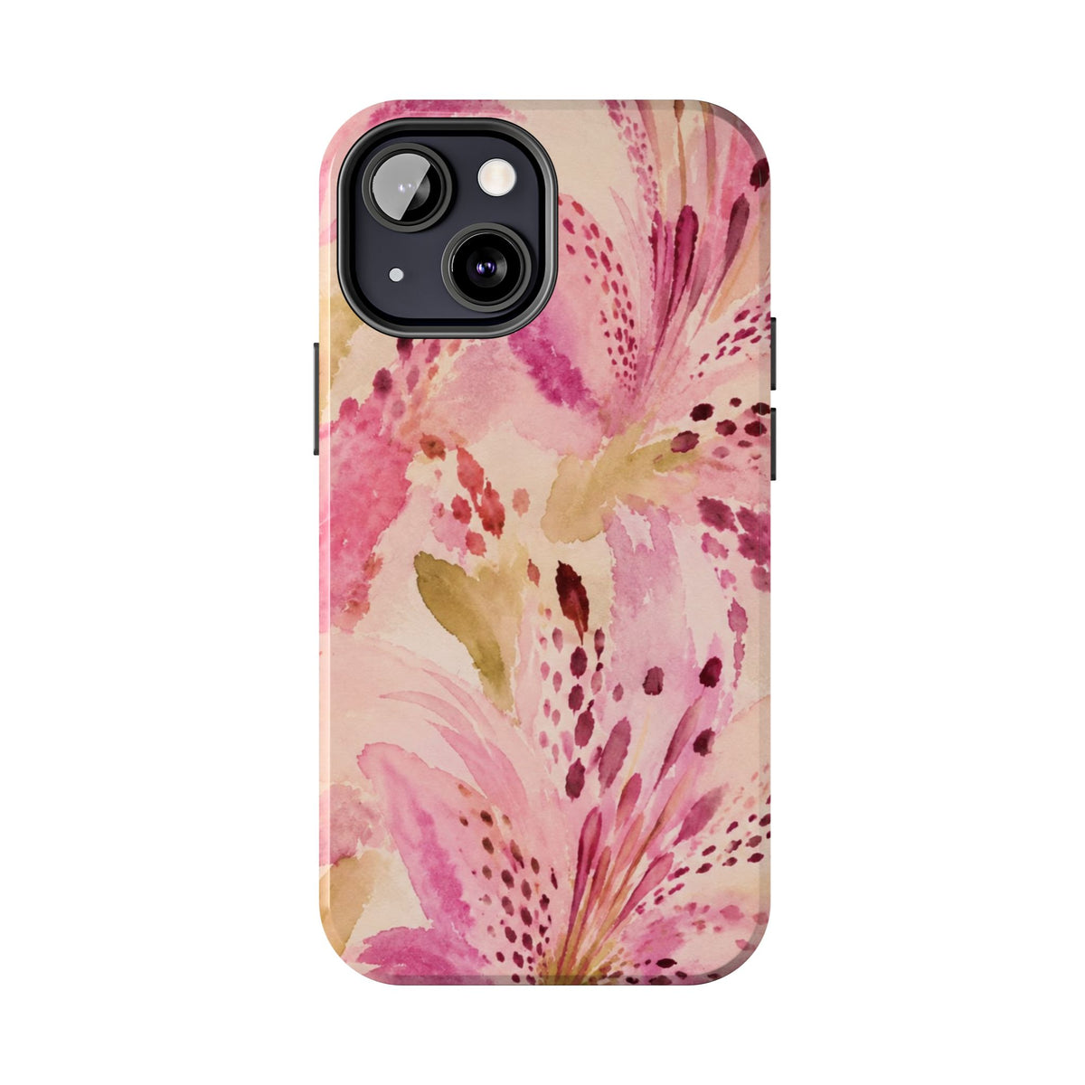 Pink Watercolor Lily Tough Phone Case | Floral Phone Case