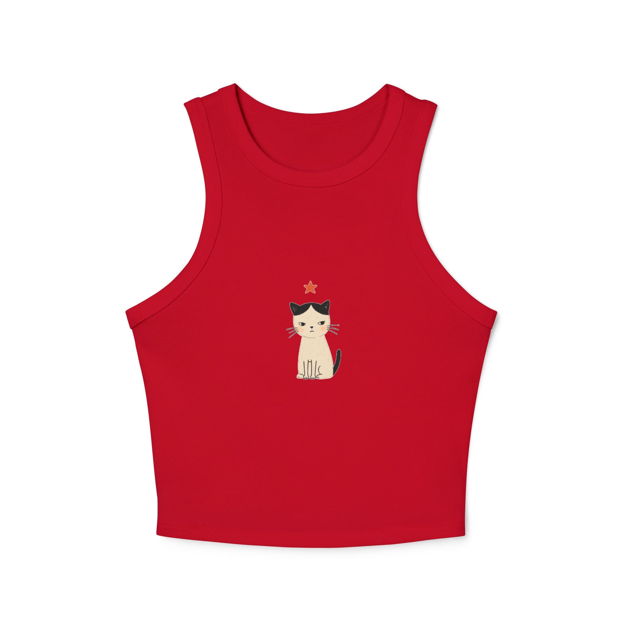 Siamese Cat with Star tank top | Racerback Crop Top, Cute Kitten Illustration