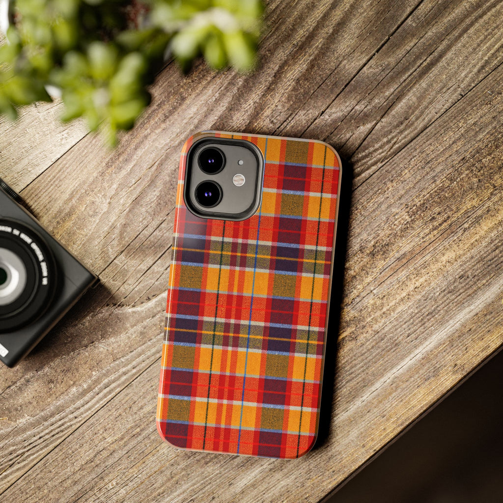 Autumn Plaid Tough Phone Case | Orange Red Yellow Plaid