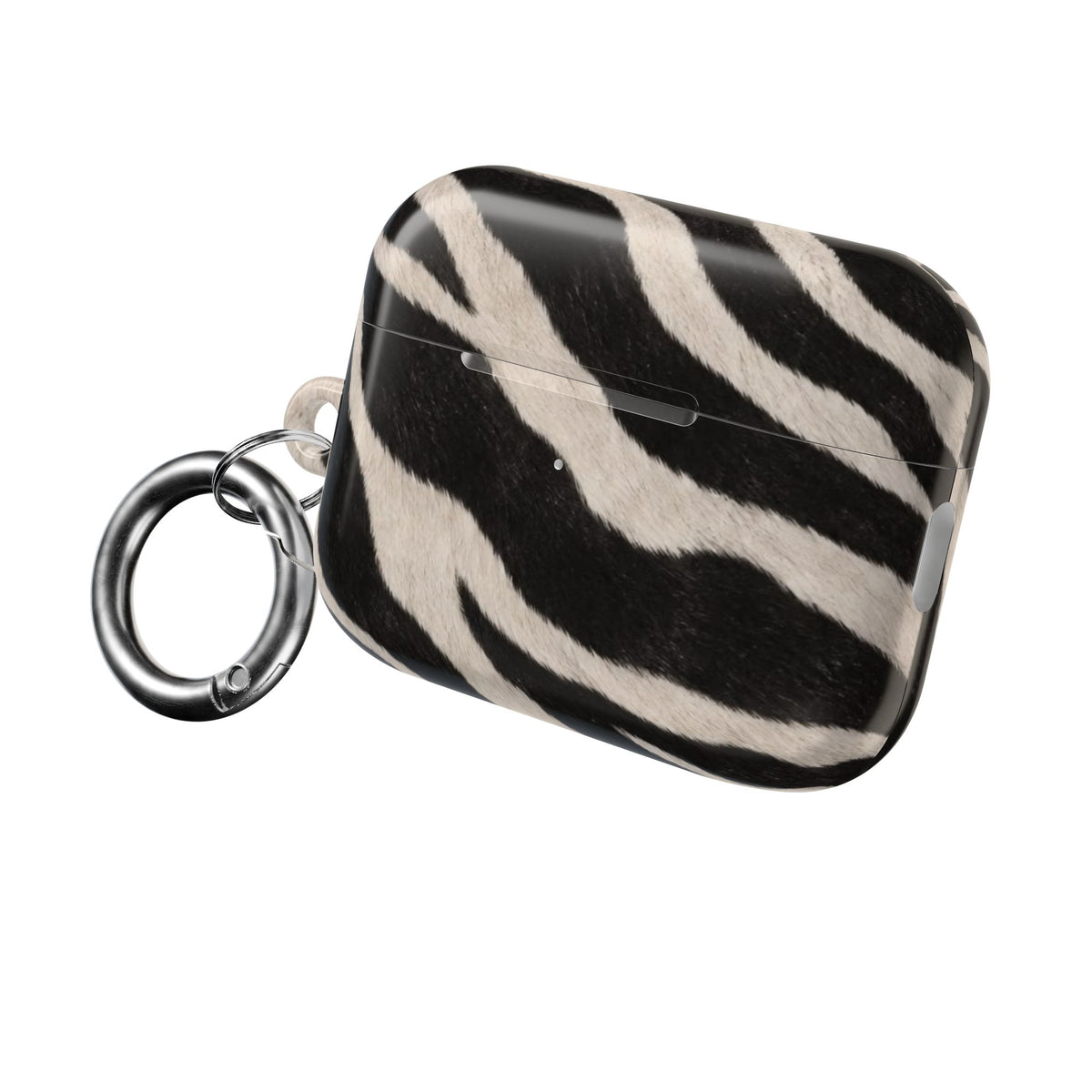Zebra Print AirPod Case | Black White Stripes, Faux Fur Pattern