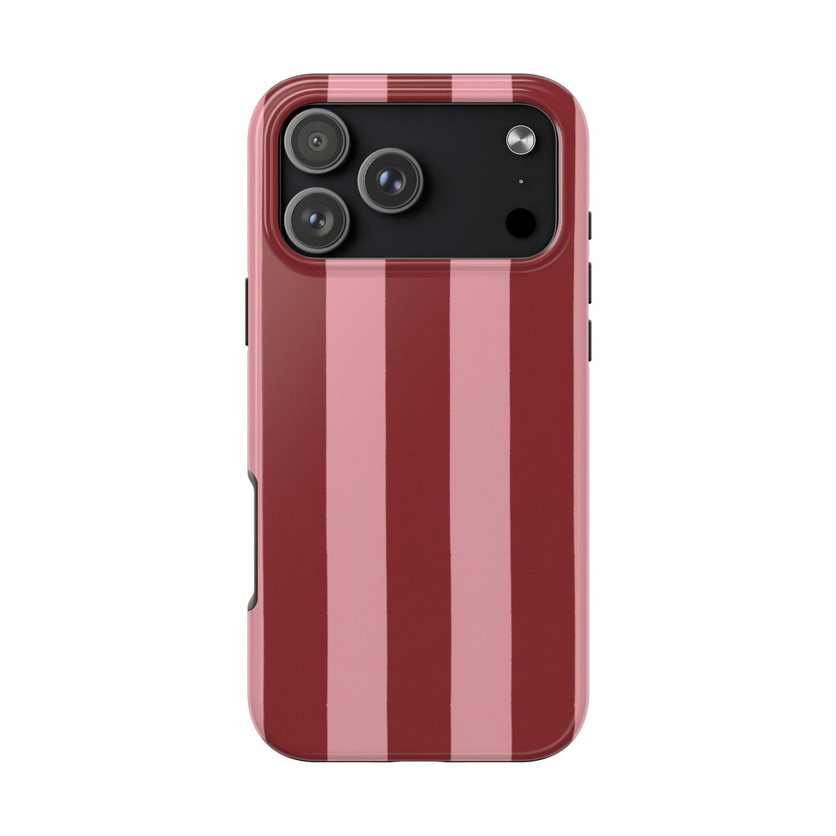 Striped Burgundy & Blush Phone Case