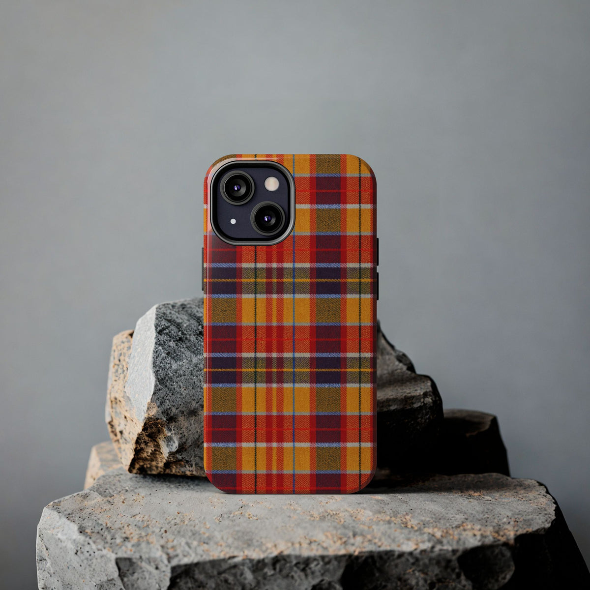 Autumn Plaid Tough Phone Case | Orange Red Yellow Plaid