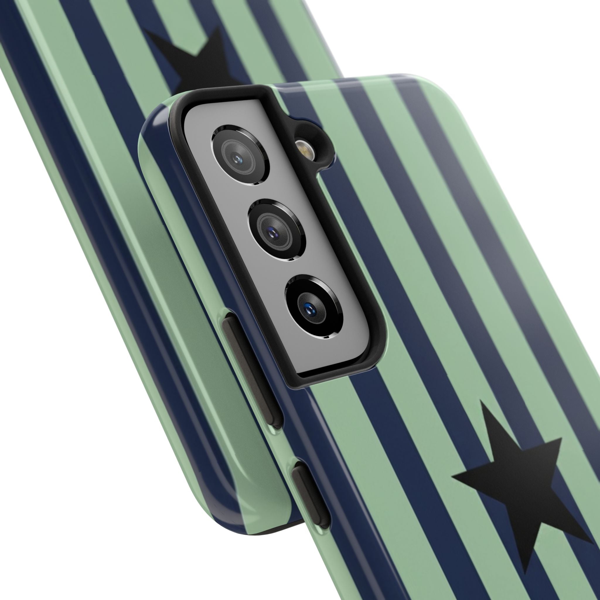 Stylish Tough Phone Cases, Durable Smartphone Covers, Trendy Tech Accessories, Unique Gifts for Teens, Striped Star Design