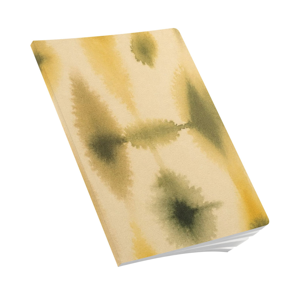 Watercolor Olive Abstract Softcover Journal — Perforated 100/200-Page Travelers & Composition Notebook