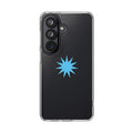 Clear Impact-Resistant Phone Case — Blue Starburst Design