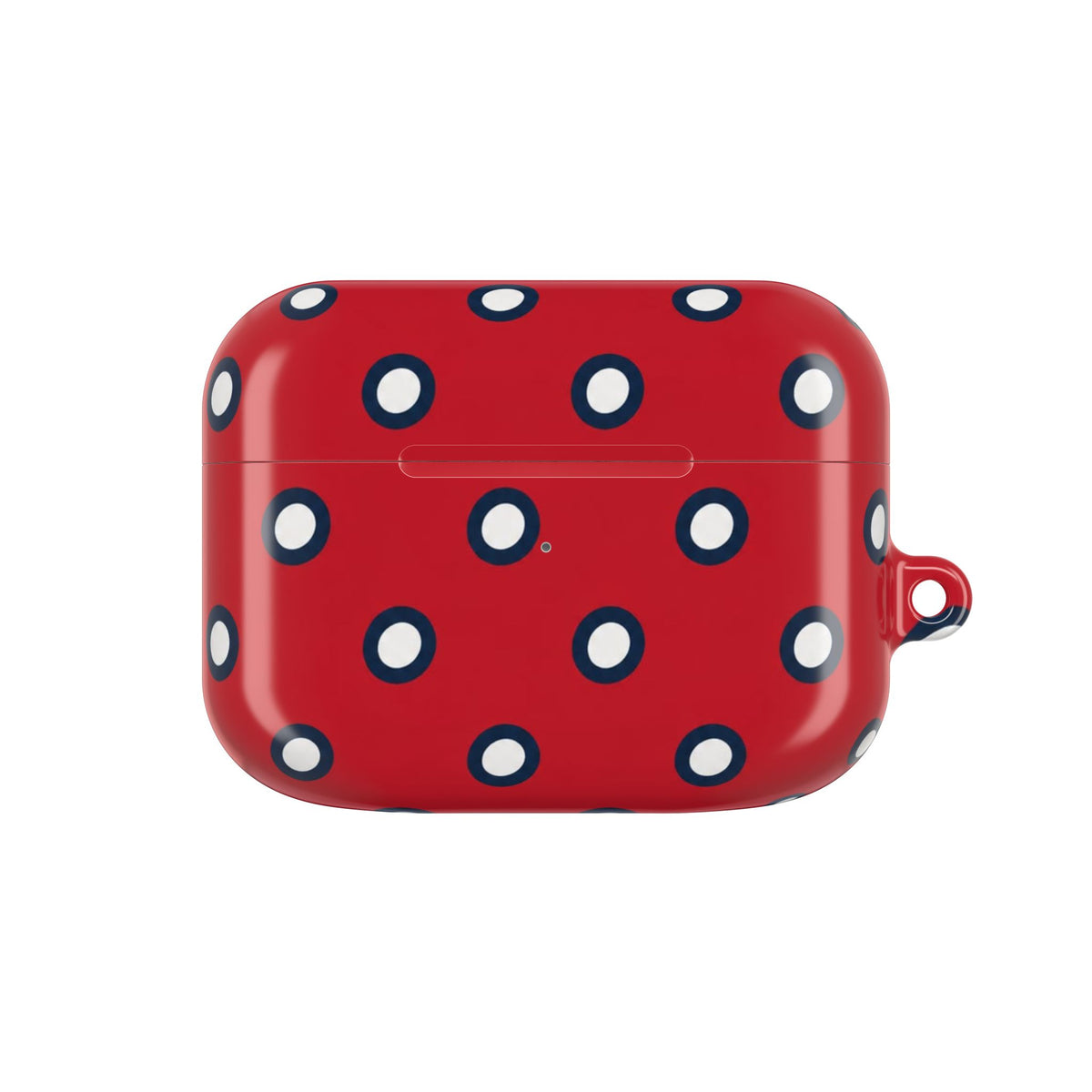 Navy Polka Dot Red AirPod Case