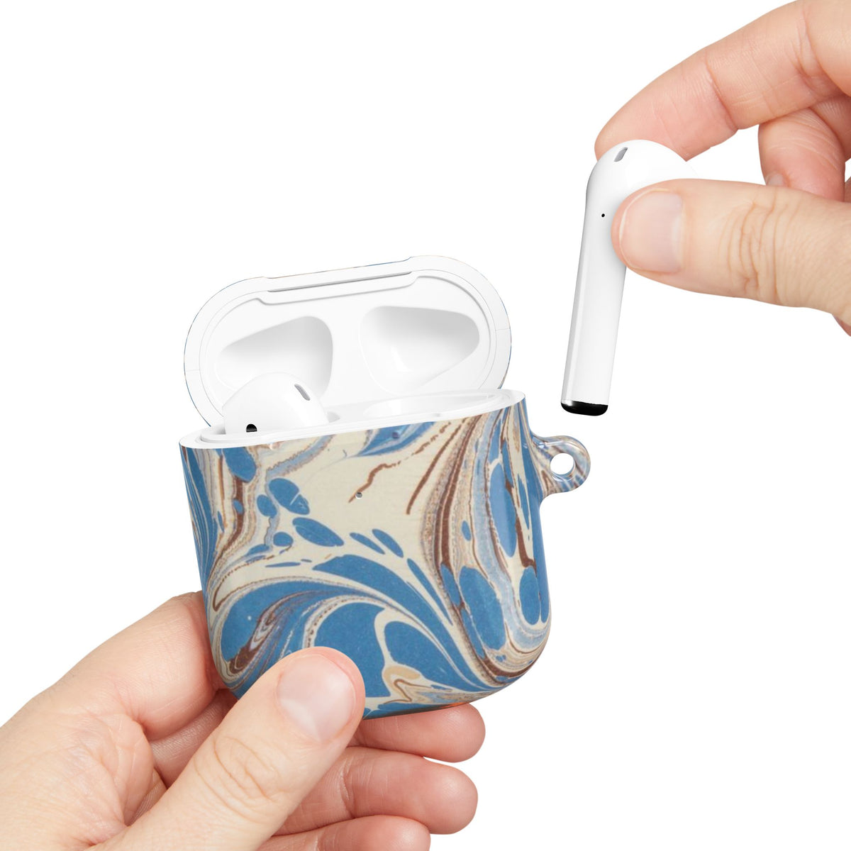 Blue Brown Marble AirPod Case