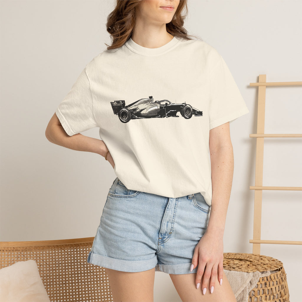 Vintage F1 Car Unisex Garment-Dyed T-shirt, Racing Tee, Motorsport Shirt, Race Car Lover Gift, Car Enthusiast Top