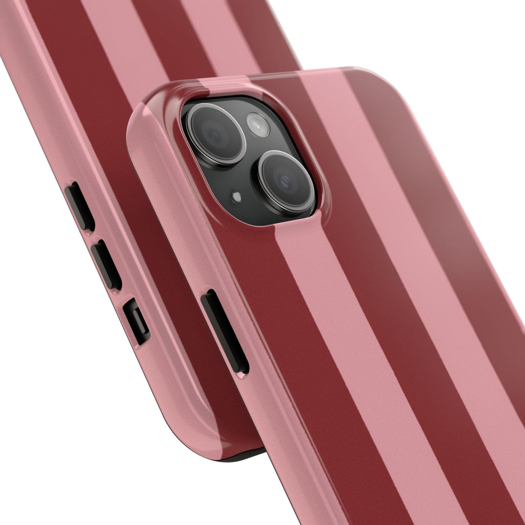 Striped Burgundy & Blush Phone Case