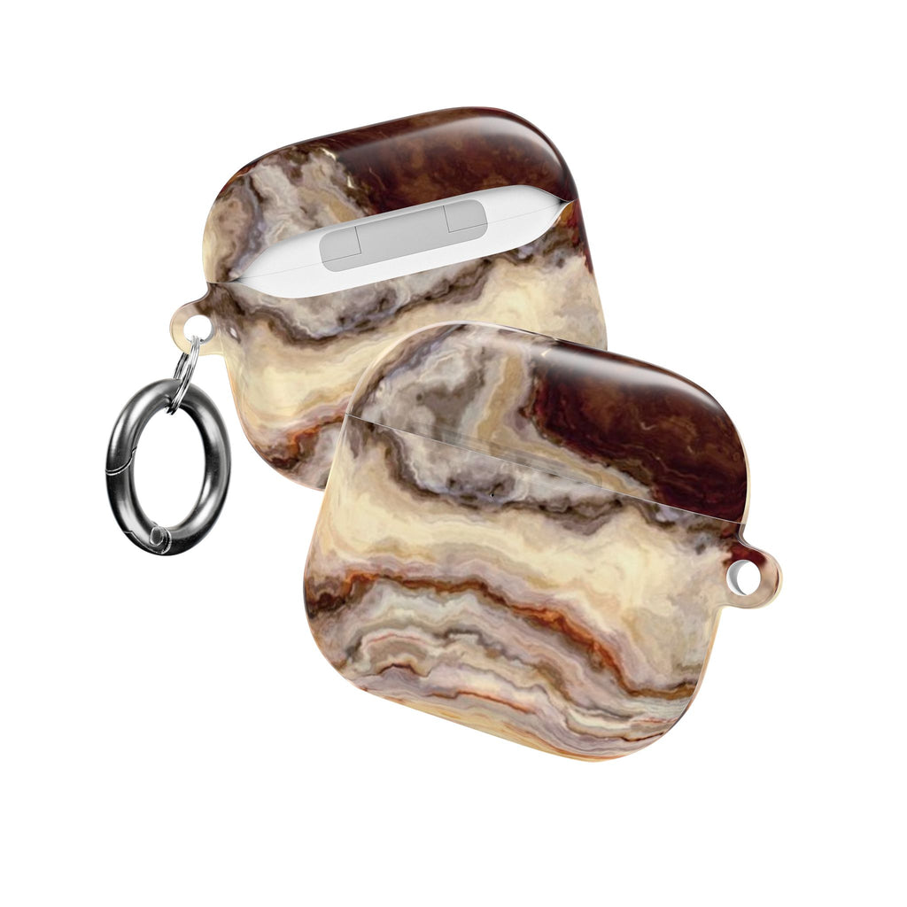 Brown Marble Pattern AirPod Case
