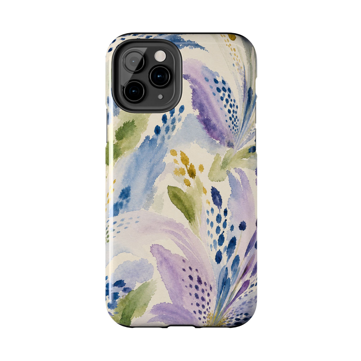 Watercolor Lavender Blue Botanical Tough Phone Case | Floral iPhone 17 Case
