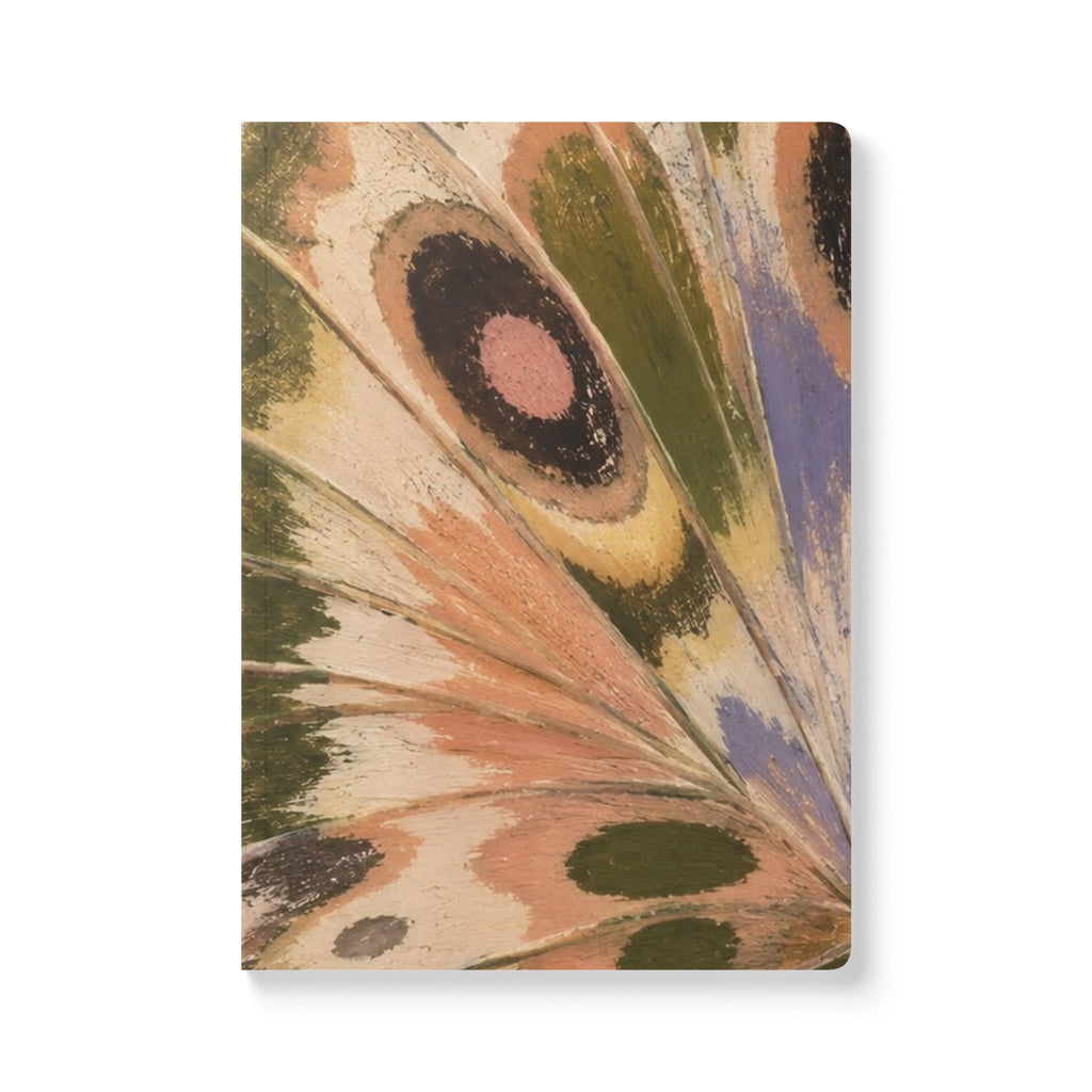 Abstract Marbled Feather Pattern Journal 5.75x8 Softcover Notebook | Pocket Sketchbook