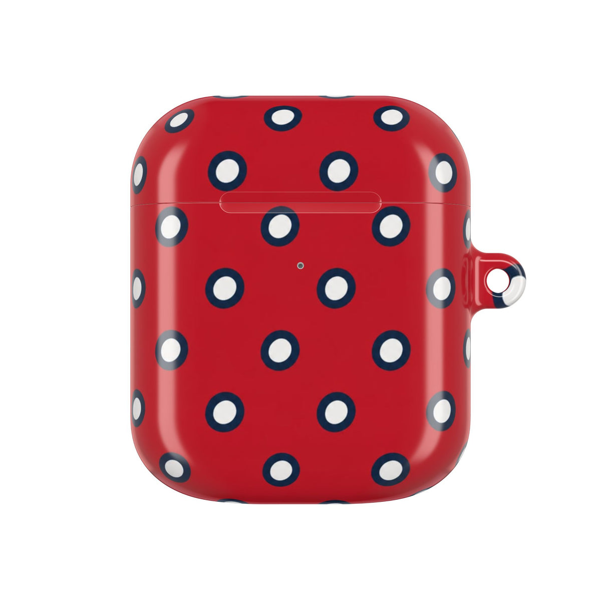 Navy Polka Dot Red AirPod Case