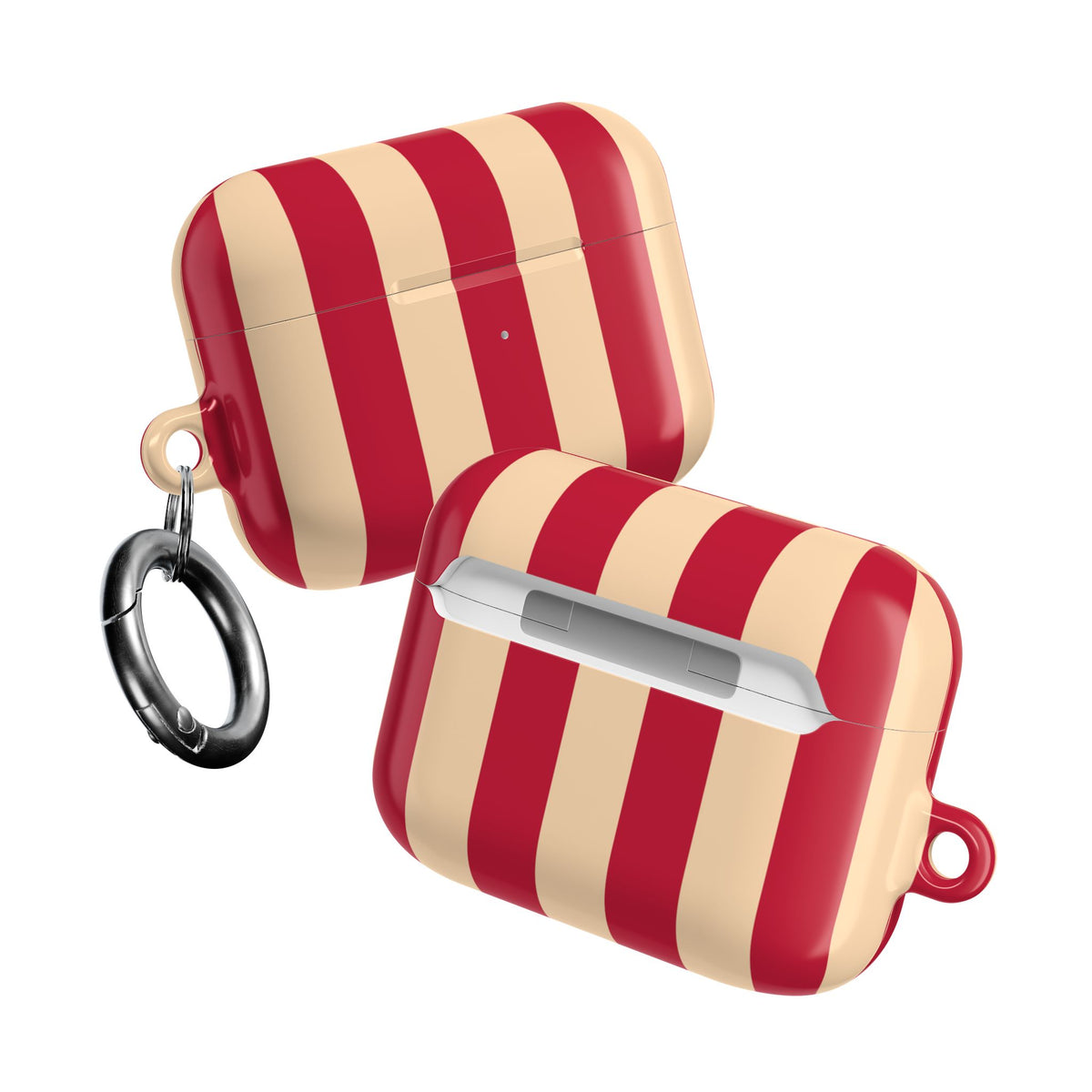 Red and Cream Stripe AirPod Case