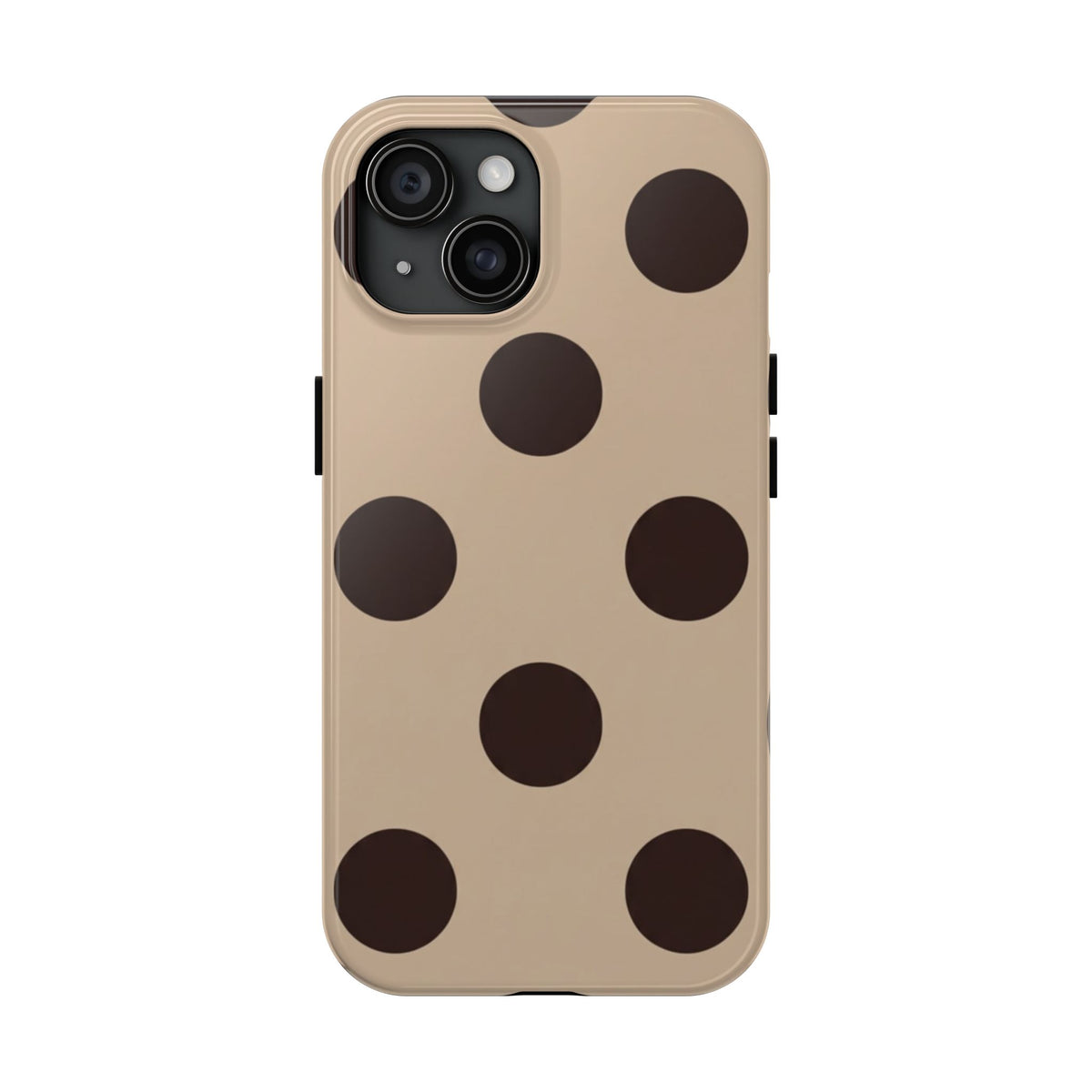 Chocolate Polka Dot Tough Phone Case — Beige Protective Phone Cover