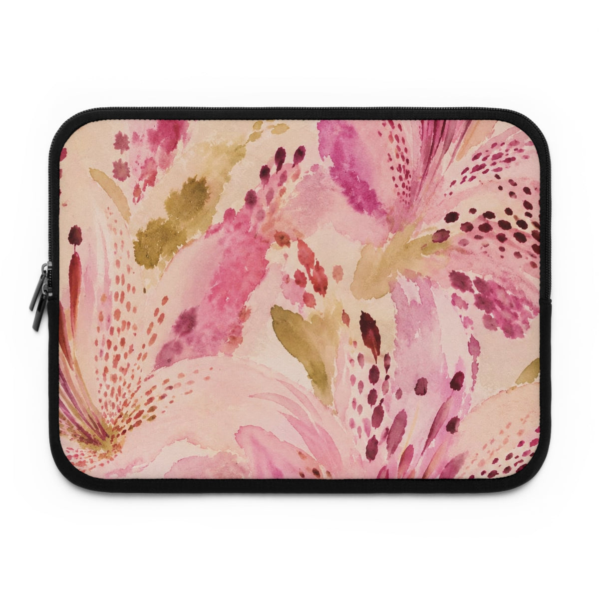 Pink Watercolor Lily Laptop Sleeve