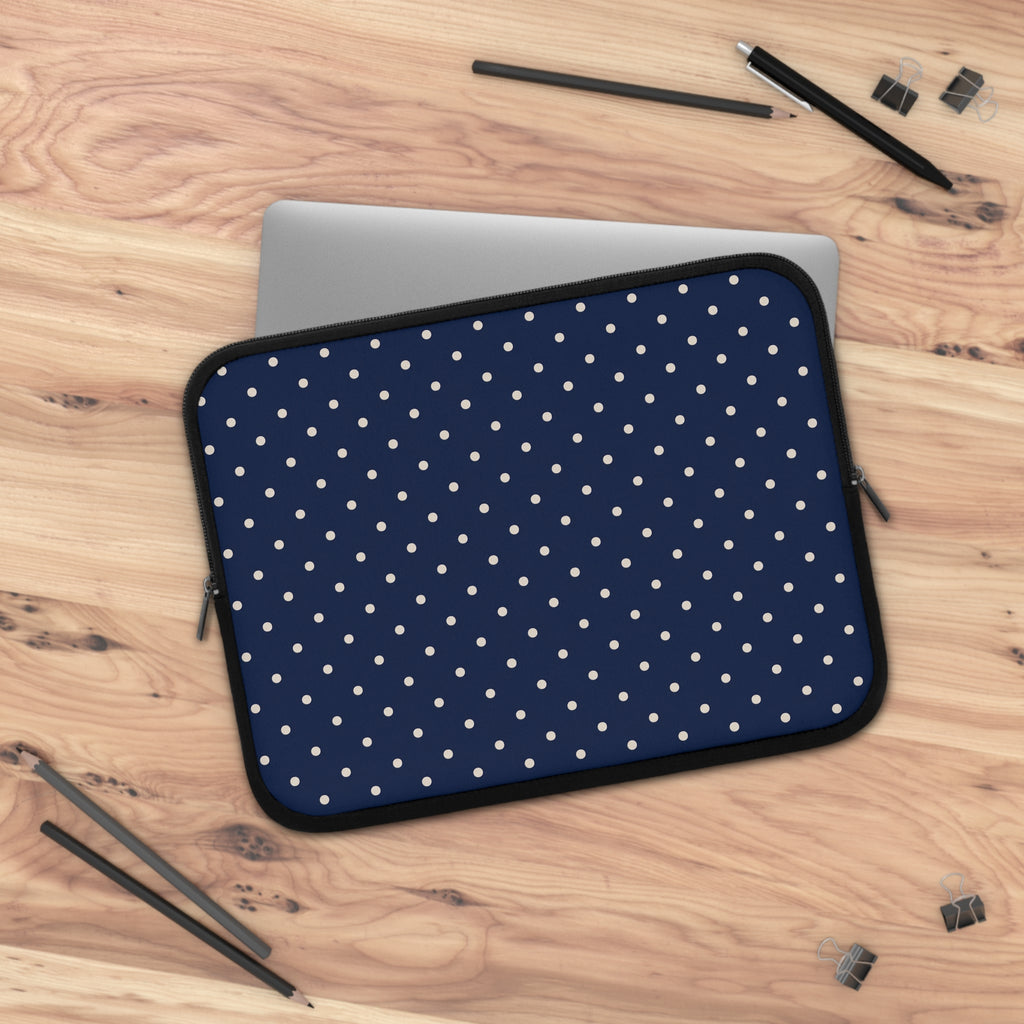 Navy Polka Dot Laptop Sleeve