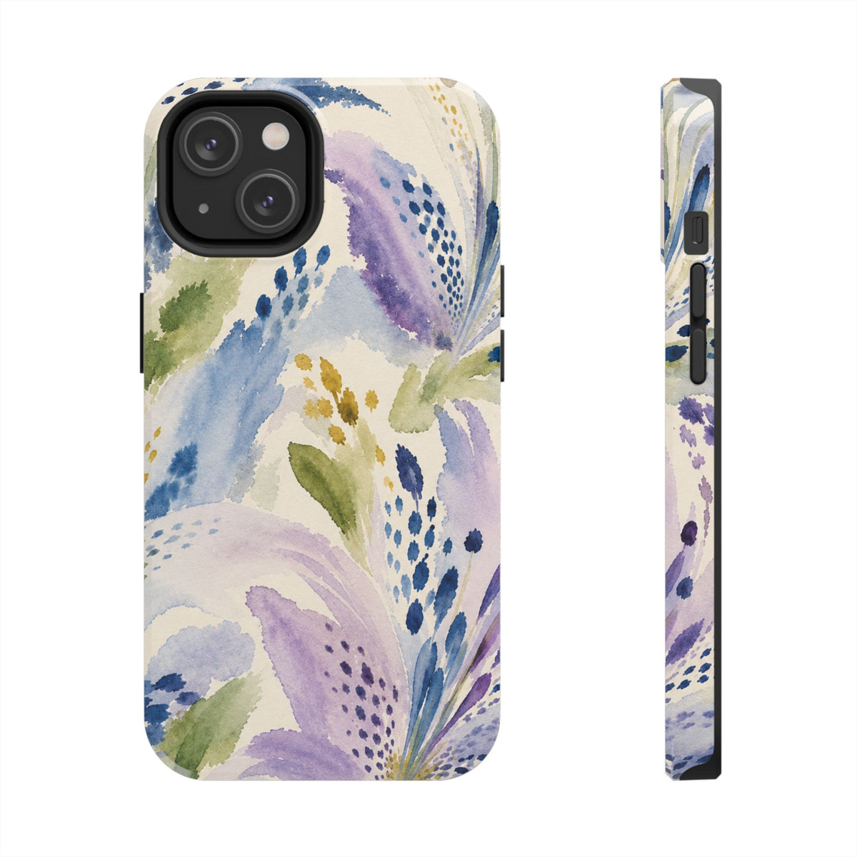Watercolor Lavender Blue Botanical Tough Phone Case | Floral iPhone 17 Case