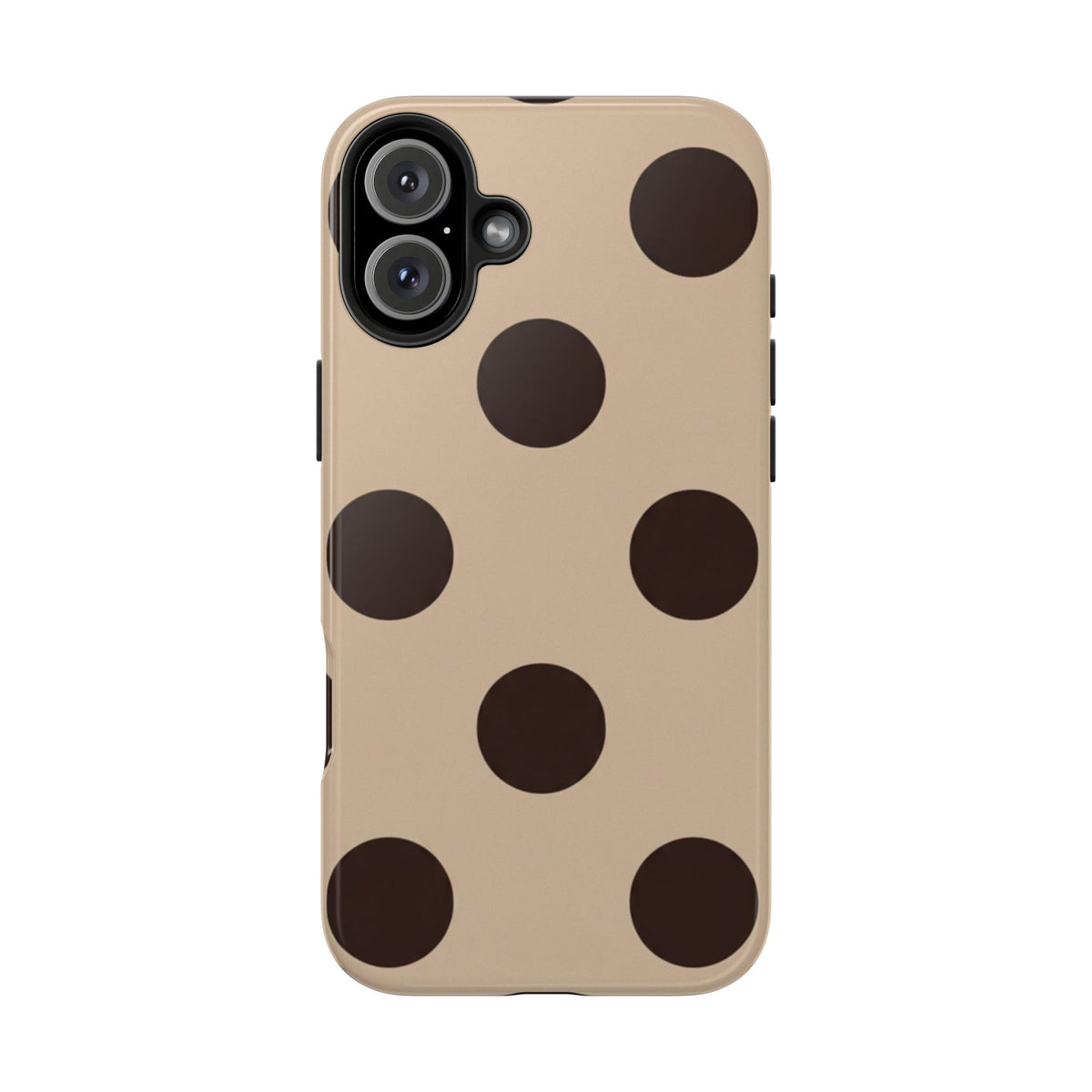 Chocolate Polka Dot Tough Phone Case — Beige Protective Phone Cover