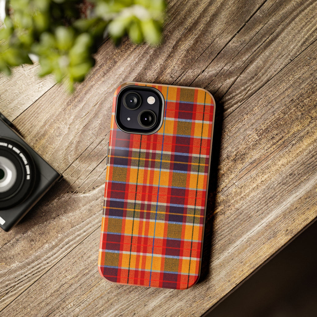 Autumn Plaid Tough Phone Case | Orange Red Yellow Plaid