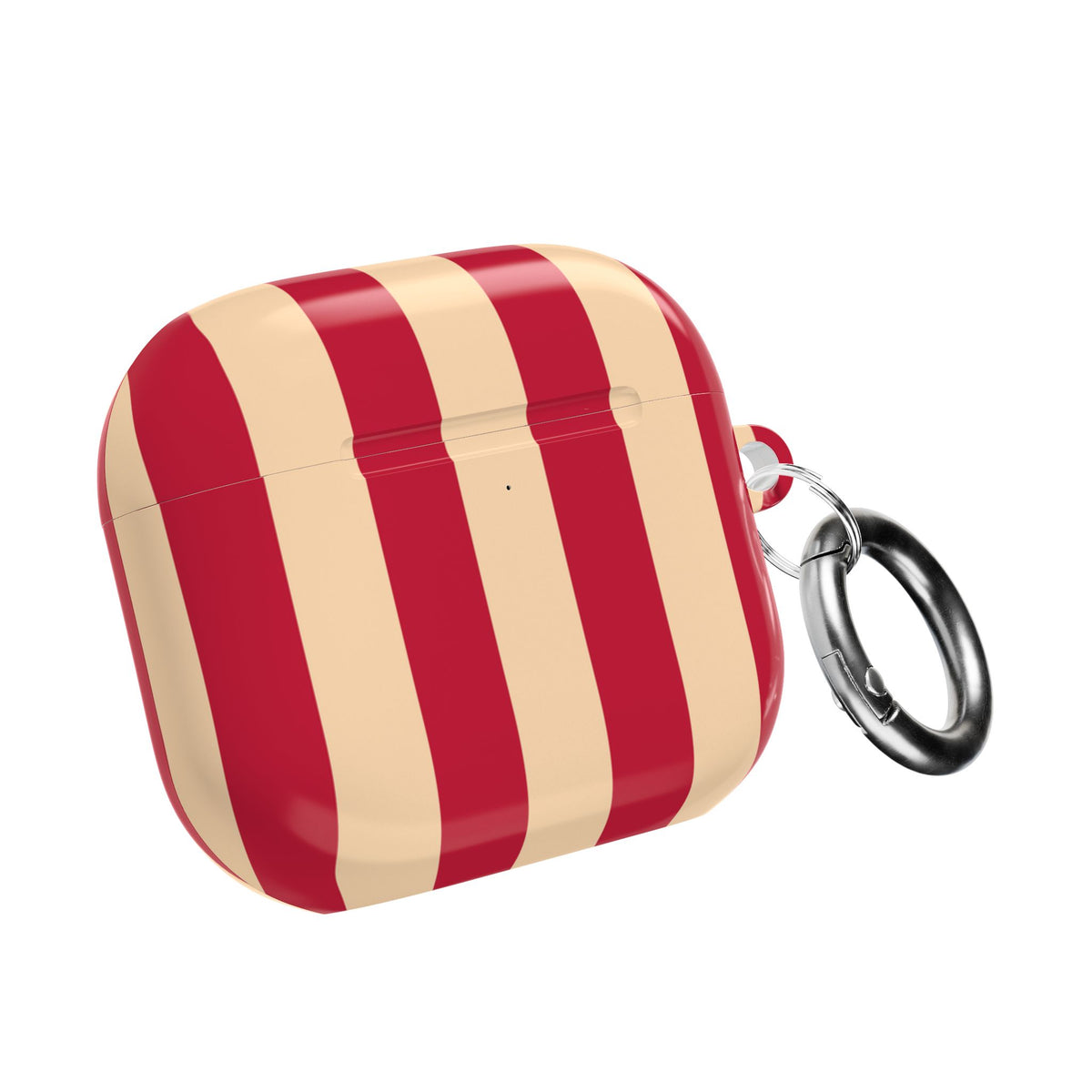 Red and Cream Stripe AirPod Case