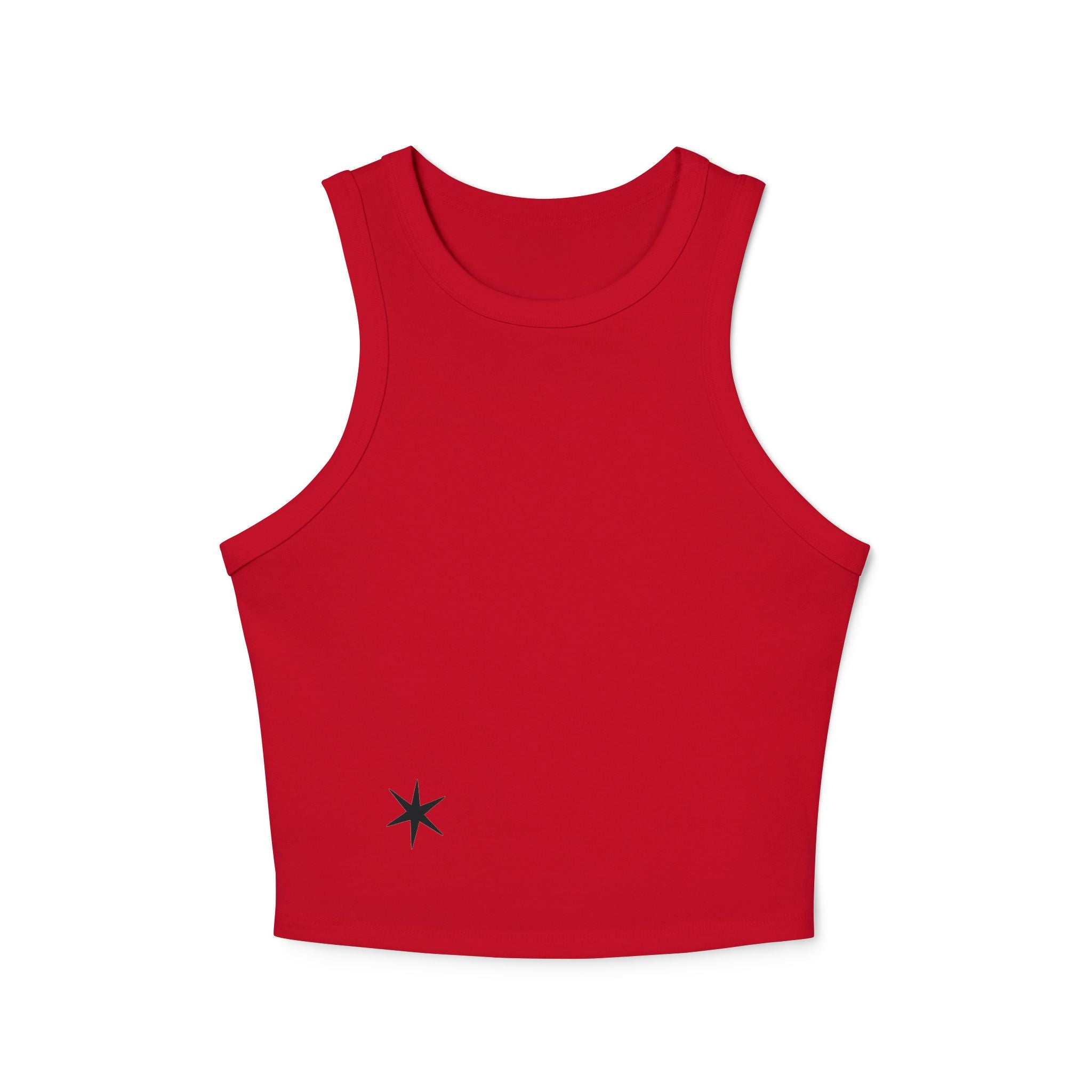 Small Starburst Minimalist Crop Tank Top | Rib Racerback