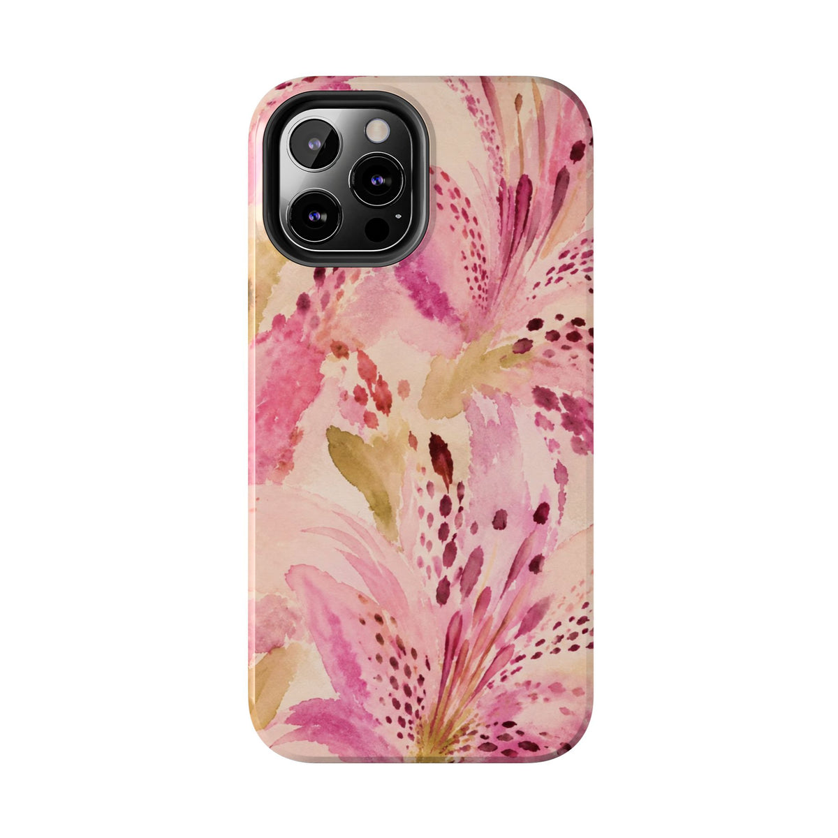 Pink Watercolor Lily Tough Phone Case | Floral Phone Case