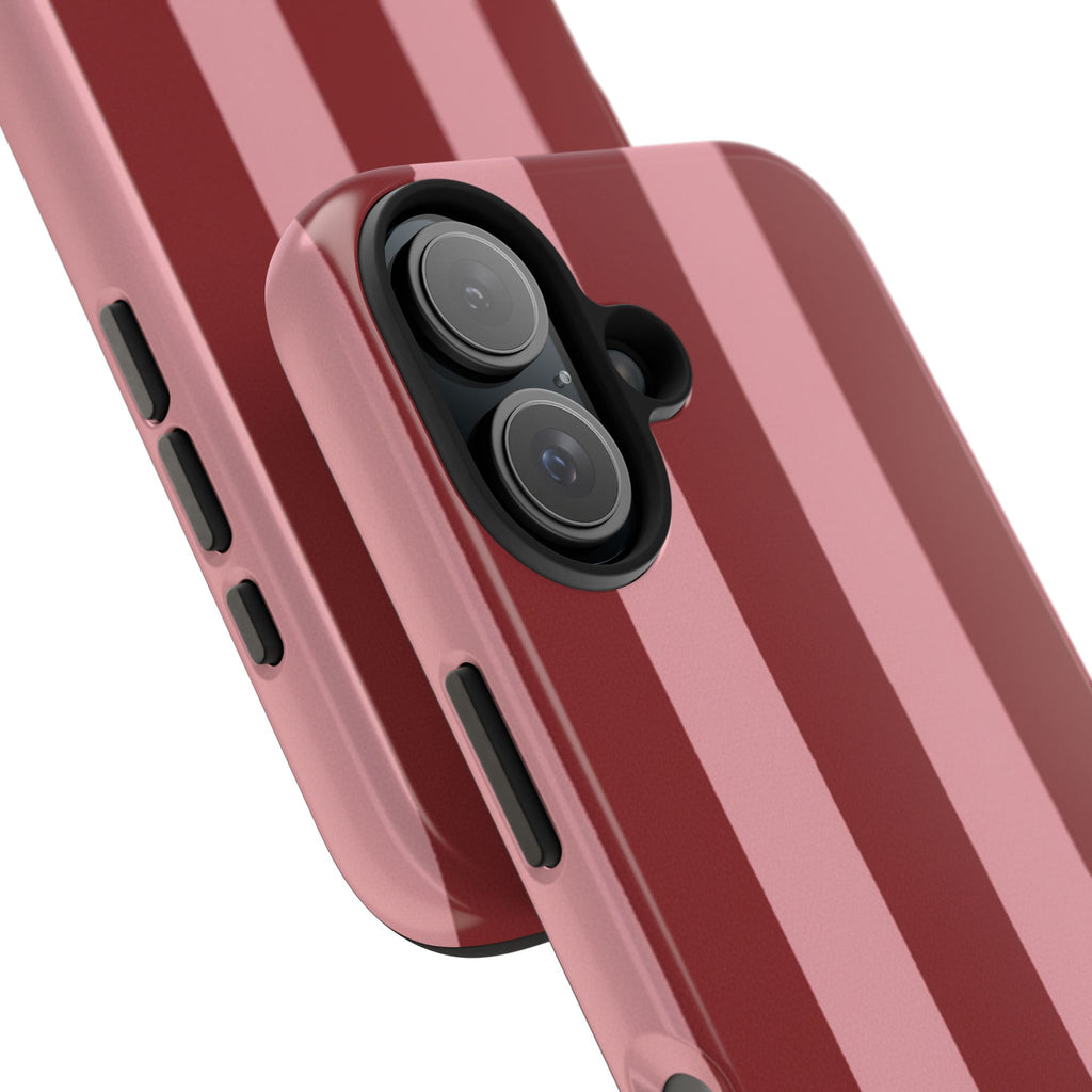 Striped Burgundy & Blush Phone Case