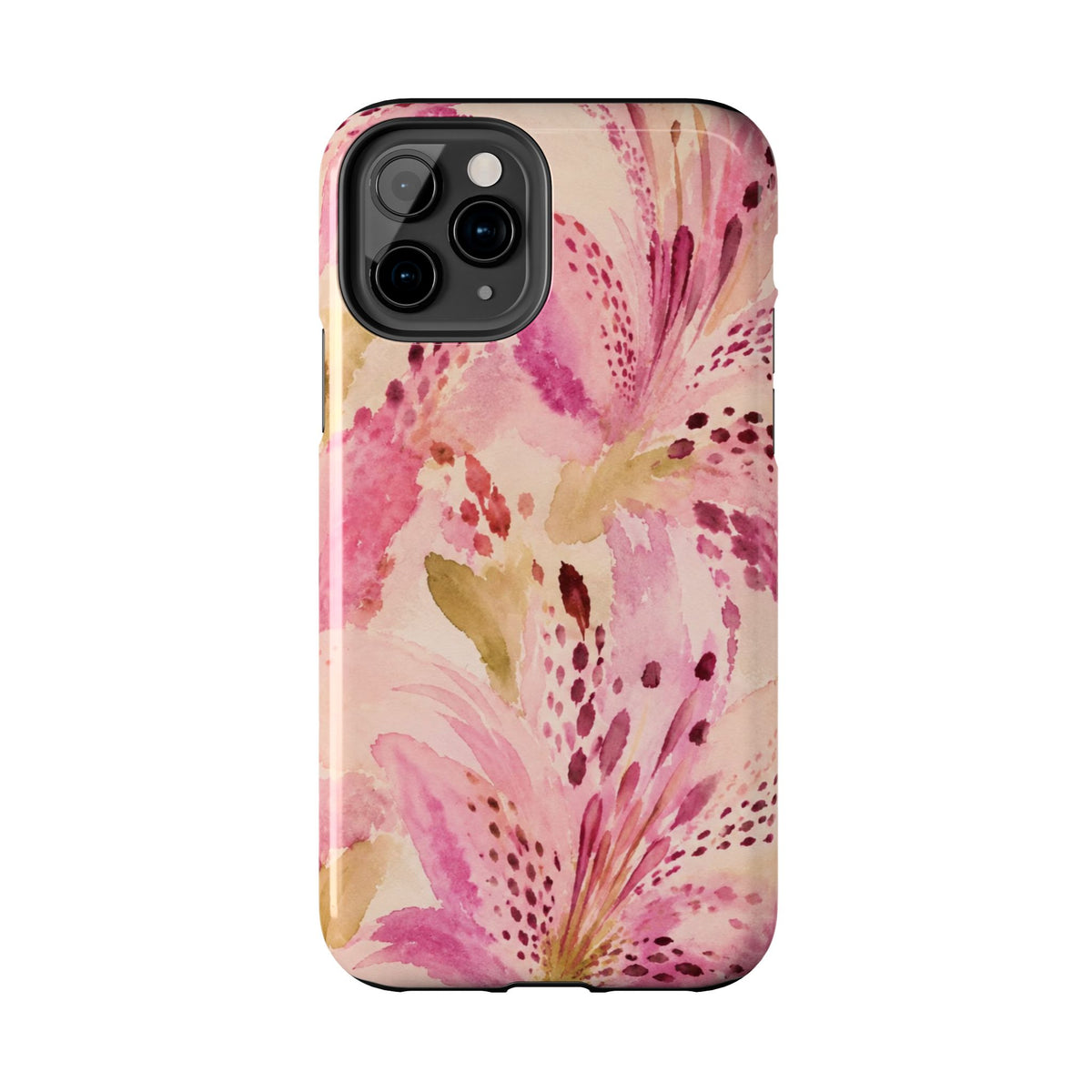 Pink Watercolor Lily Tough Phone Case | Floral Phone Case
