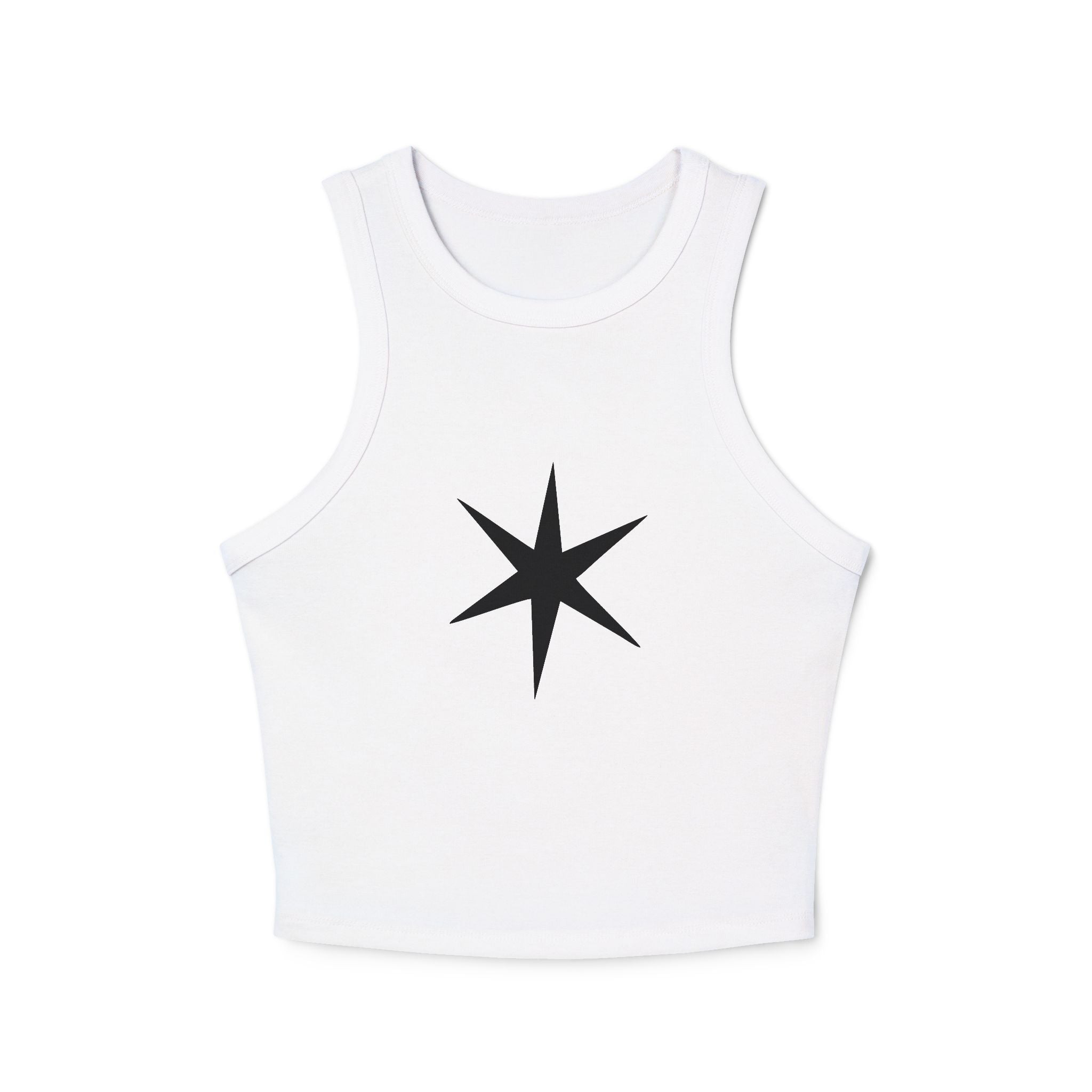 Black Nautical Star Tank Top | Minimal Starburst Graphic